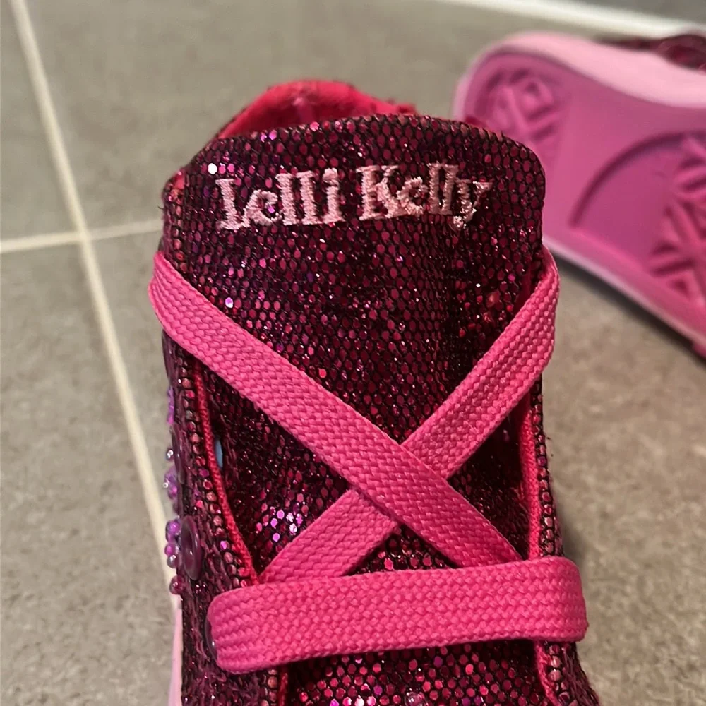 Lelli Kelly Jasmine Shoes Sneakers Sequins purple Infant Toddlers Girls Size 6.5